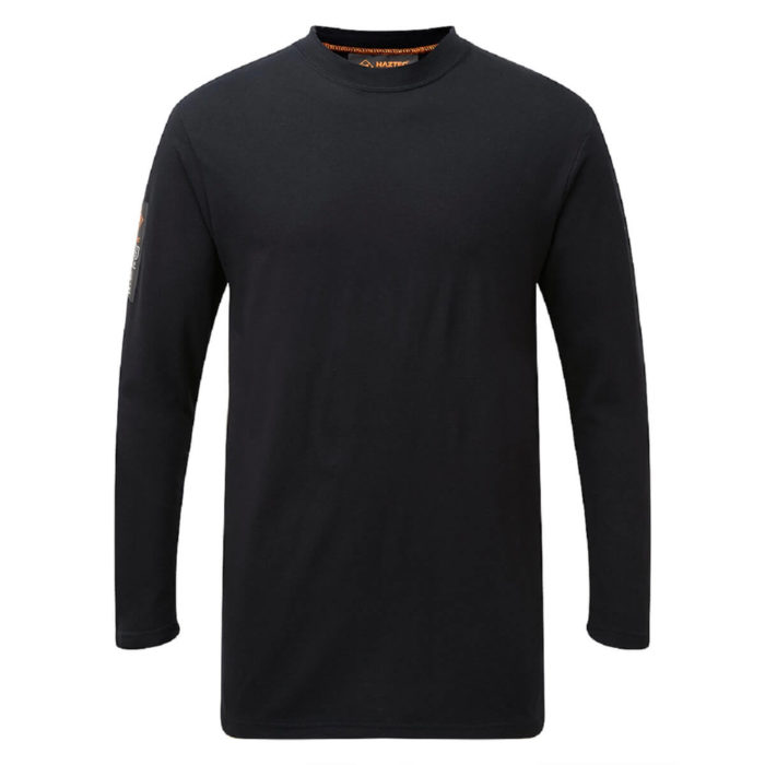 HAZTEC® Belanak Flame Resistant Anti-Static Inherent Long Sleeve T-Shirt Navy Front